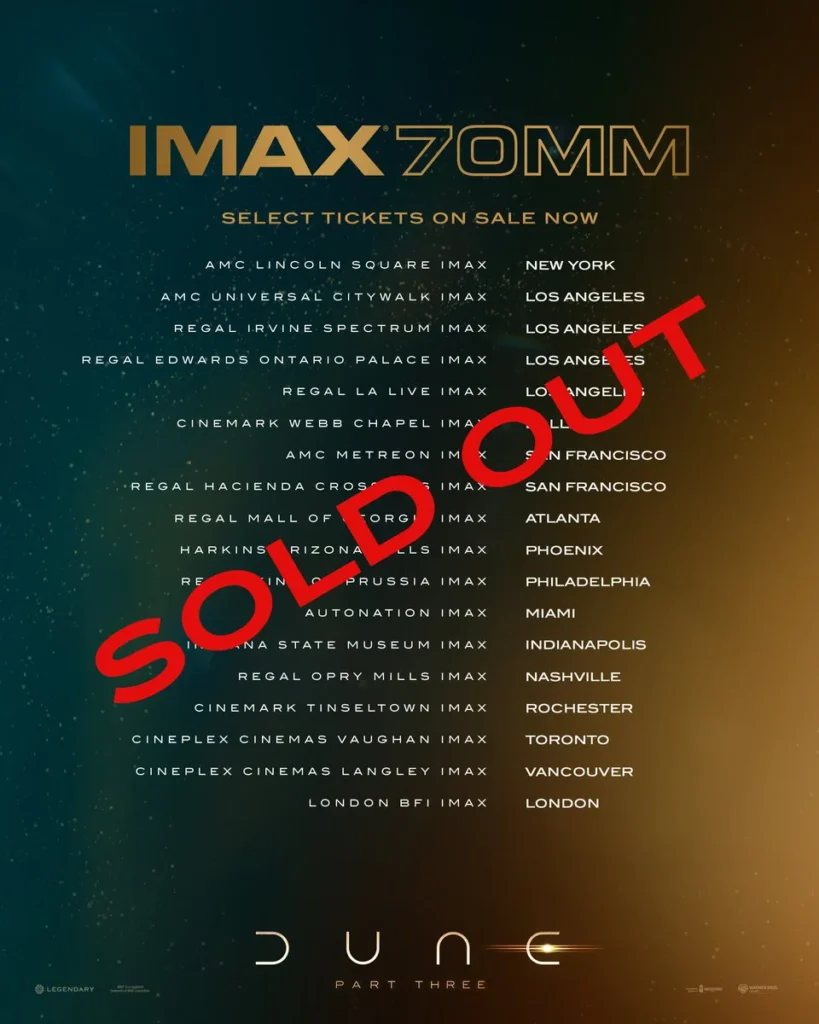 dune 3 imax sold out